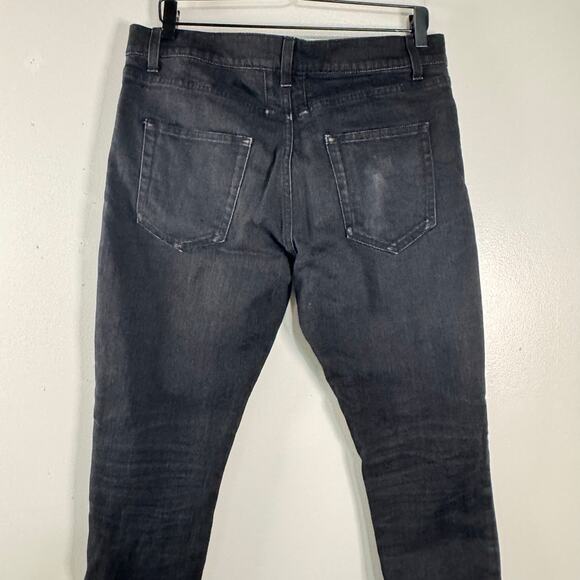 YSL Saint Laurent Mens Slim Fit Relaxed Jeans Mid Rise Designer Raw Hem Size 34 - Picture 7 of 16